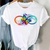 Woman Plus Size Tops Oversized T Shirt  Aesthetic Clothes Summer Burst Cute Cartoon Butterfly Trend Letter Print Top T-shirt
