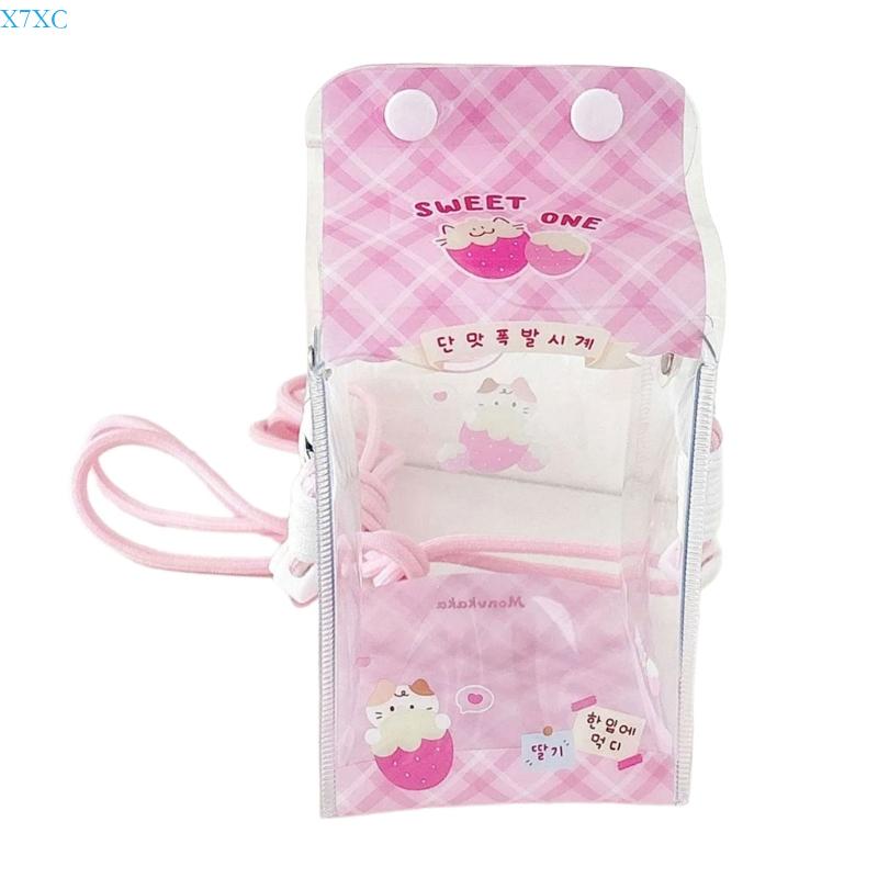 

X7XC Harajuku Itabag Bag Crossbody Bag Lovely Clear Shoulder Bag Handbags Fashion Transparent Pocket Phone Purses Hanbag Gifts