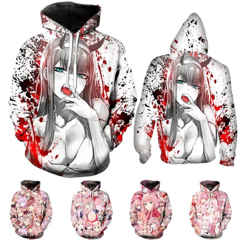 Cozy And Stylish Anime Darling In The Franxx Zero Two Pattern Unisex Hoodie