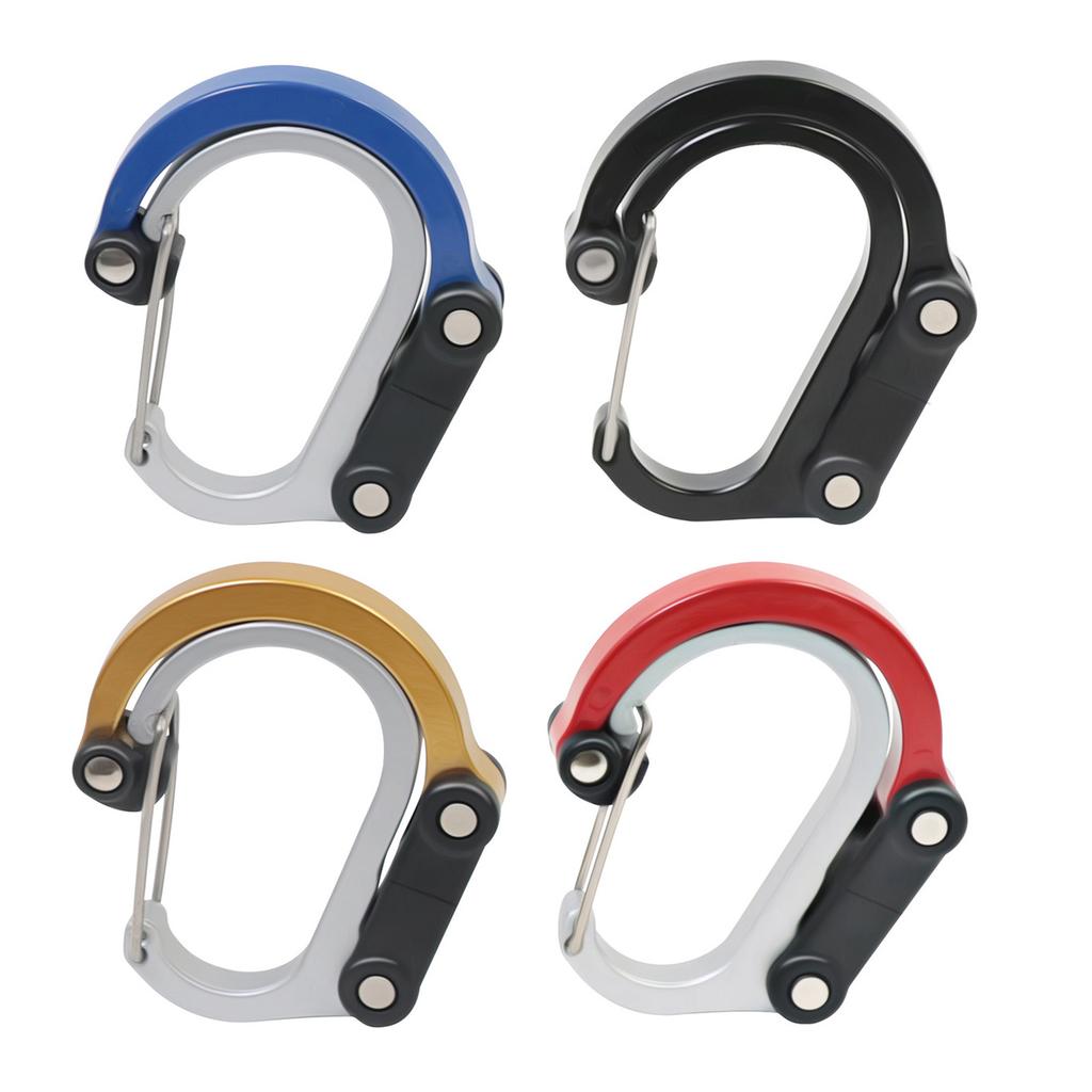 Carabiner Buckle Clip Multifunctional Keychain D Shape Buckle Clip Aluminum Alloy Outdoor Carabiner Clip Swivel Hooks