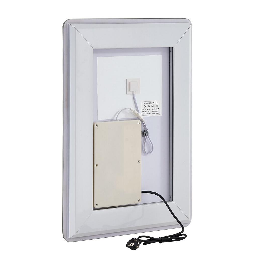 LED Bathroom Mirror 3 Colors Anti-fog Wall Mounted Vanity Mirror 50 x 70cm