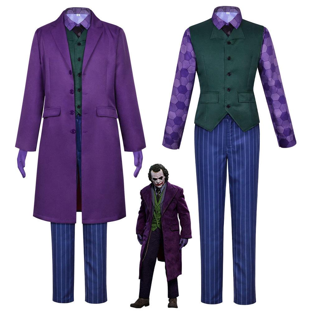 Men Clown Cosplay Costume Clown full set Coat Shirt Vest wig Tie Suit Outfits for Male Halloween Costumes