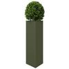 VidaXL Jardinière vert olive triangulaire 30x26x75 cm acier 851149