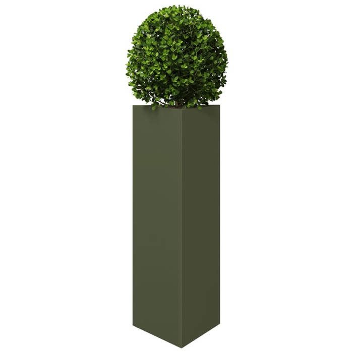 VidaXL Jardinière vert olive triangulaire 30x26x75 cm acier 851149
