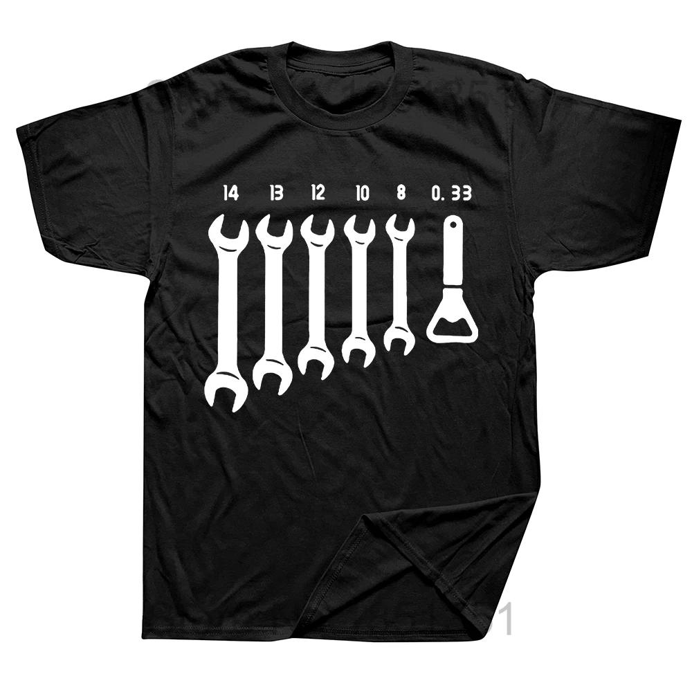 Vintage Screw Wrench Opener Mechanic TShirts Men Car Fix Engineer Cotton Tee Short Sleeve Funny T Shirts Top Tee Mens Clothes