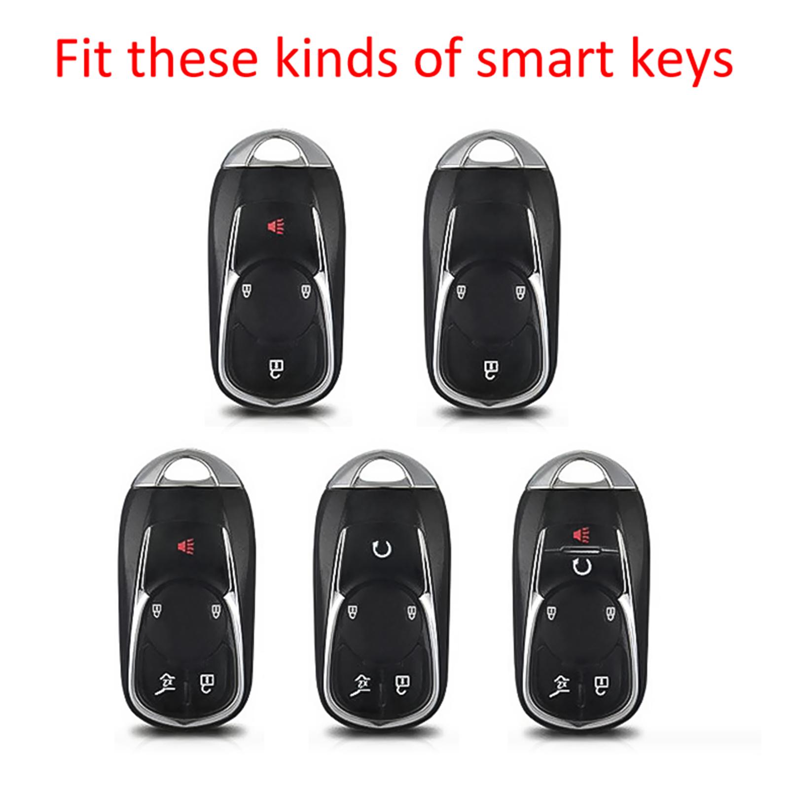 Leather Silicone Car Key Case Cover With Buckle For Buick
