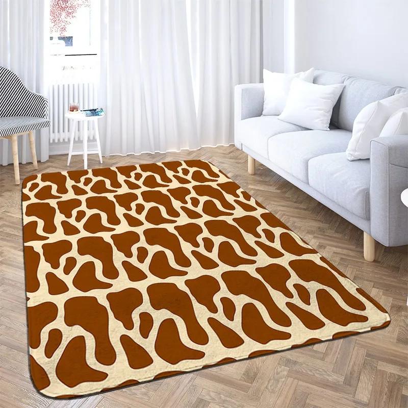 Animal Skin Pattern Leopard Print Carpet Home Bedroom Floor Decor Large Size Mat Non-slip Coffee Table Area Rug Bathroom Doormat