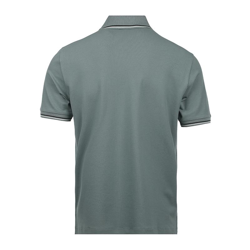 Emporio Armani Ss26 Striped Trim Eagle Logo Embroidered Business Casual Short Sleeve Polo Shirt Men Polo Shirts EM004606AF23090U9170