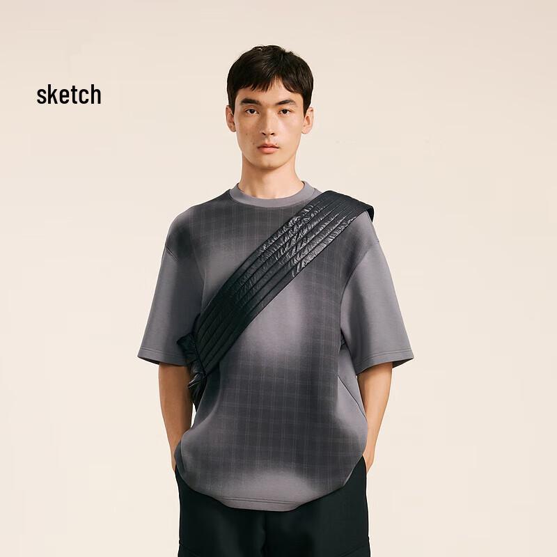 CROQUIS Men s 2024 Autumn Mid-Sleeve Loose Fit Round Neck T-Shirt M