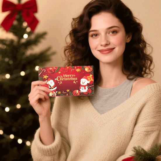 Christmas Cash Gift Envelope 6 Slots Money Gift Card Holders for Cash DIY Holiday Envelope Xmas Party Gifts for Kids Teens Women Men