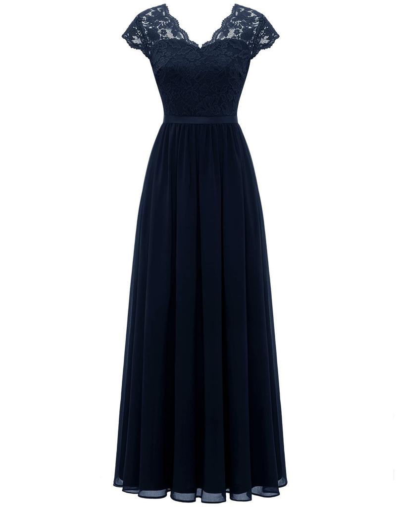 Foreign trade Amazon new European and American slim-fit lace long dress temperament advanced lace evening dress long dress