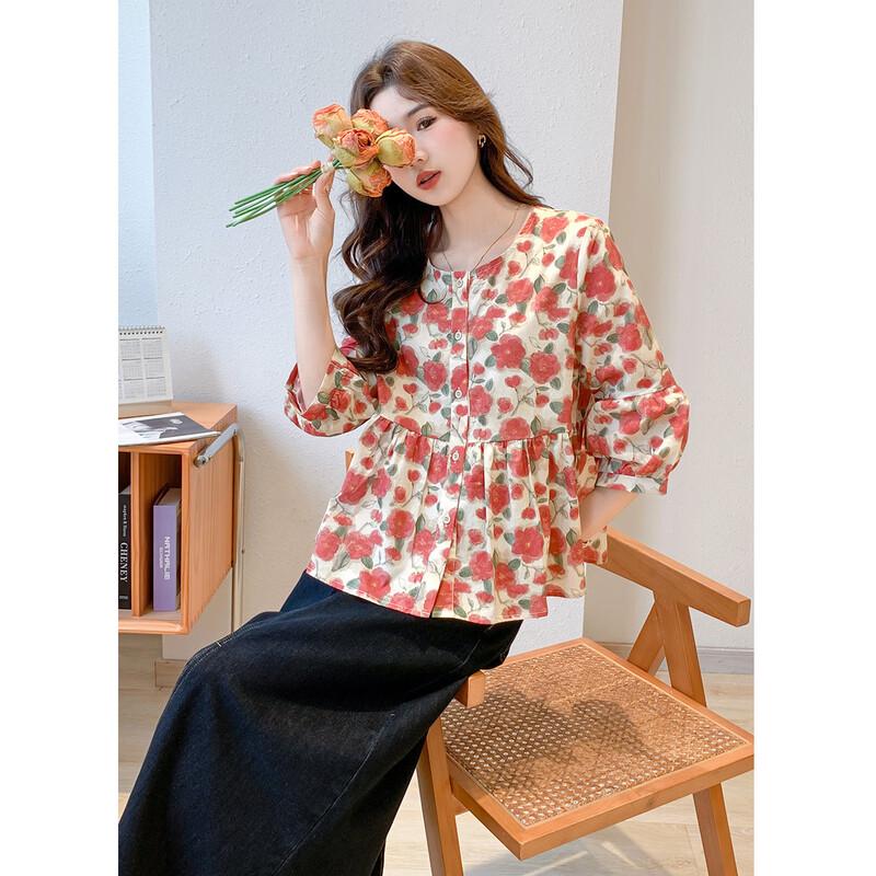 

Mokana Women s Fashionable Mid-Sleeve Shirt M
