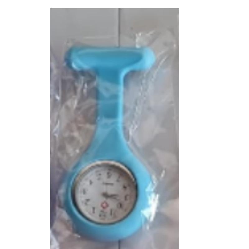 

Силиконовые карманные часы для медсестры с логотипом - Медицинские подвесные нагрудные часы светло-синий