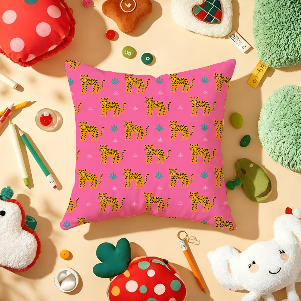Geometric Animal Pattern Cushion Cover Soft Short Plush DoubleSided Printing Home Decor Machine Washable Pillow Case Gift 30x30cm