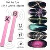 Starker Katzenaugen-Magnet für Nägel Gel-Nagellack 3 in 1 Cateye Magnetisches Werkzeug für Nailart
