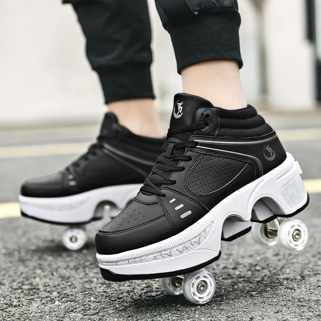 Rollschuhe für Inline 4 Automatisches Gehen Unsichtbare Riemenscheibe Schuhe Skates Schwarz ohne Mädchen, Kinder, Kinder, Anfänger, Niedlich, Skates, Räder,