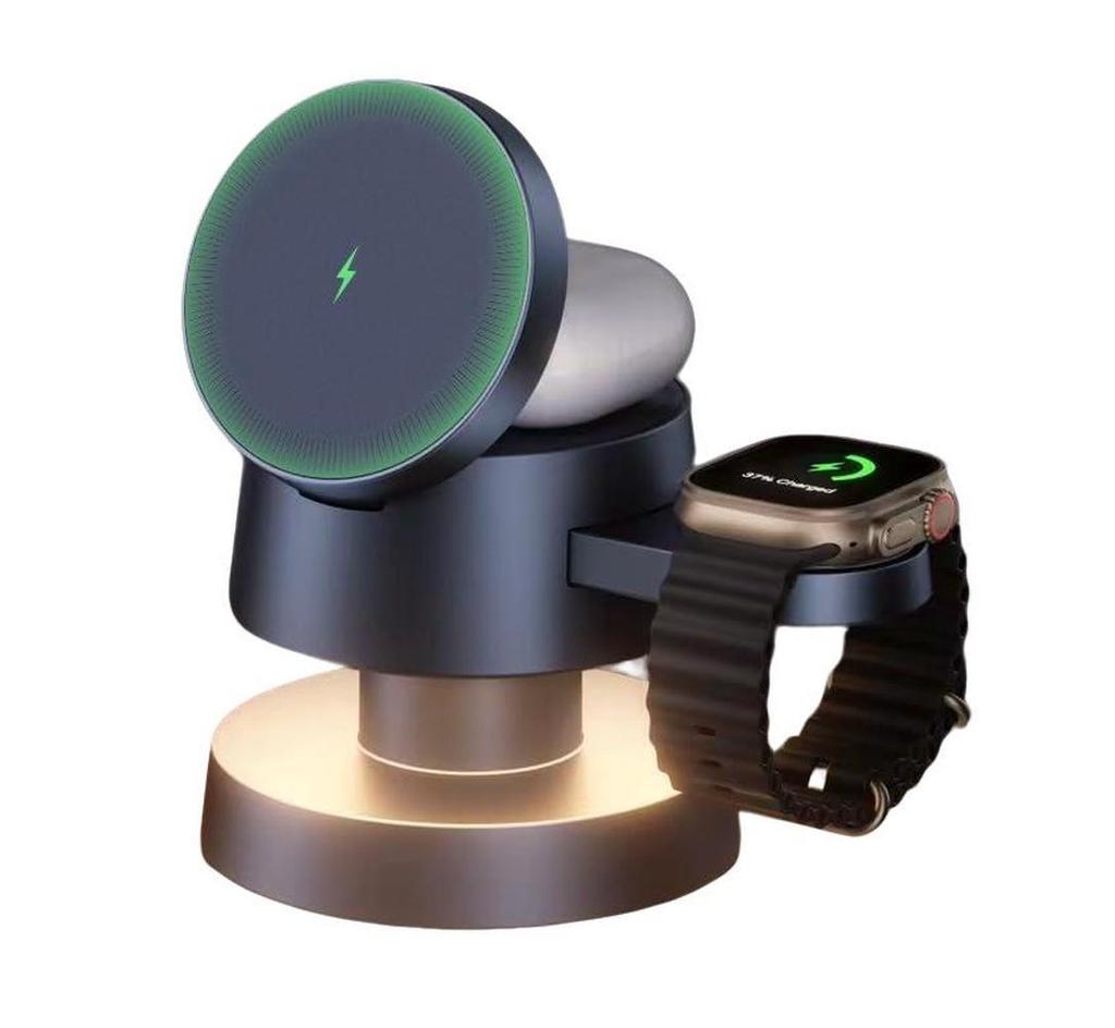 Magnetic Night Light Wireless Charger Stand For Magsafe iPhone 16 15 14 13 12 Apple Watch 9 8 Airpods Pro Fast Charging Station