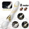 Powerful Dildos Vibrator Dual Motor Silicone Wand G-Spot Massager 10 Modes Sex Toy for Couple Clitoris Stimulator for Adults