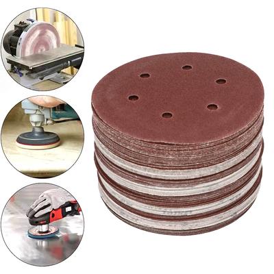 5pcs 9inch 6 Hole Sandpaper 40-2000 Grit Sanding Paper Woodworking Metal Grinding Disc Abrasive Polishing Tool