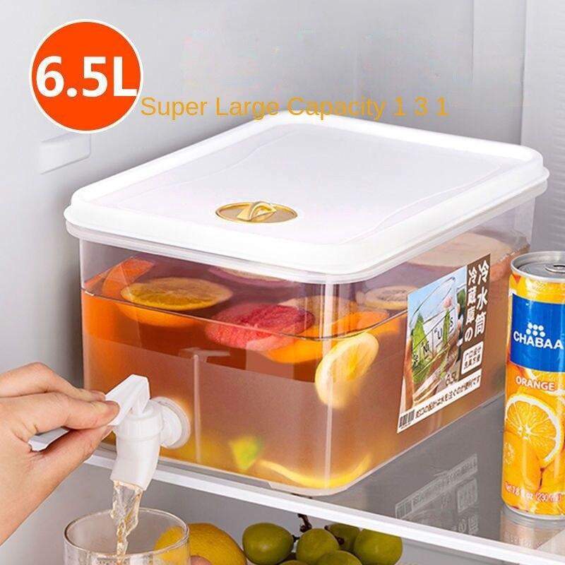 

Холодильник Бутылка для холодной воды с краном Большая емкость Бытовая Гостиная Ведро с холодной водой Фрукты Лимон Чайник Для хранения продуктов