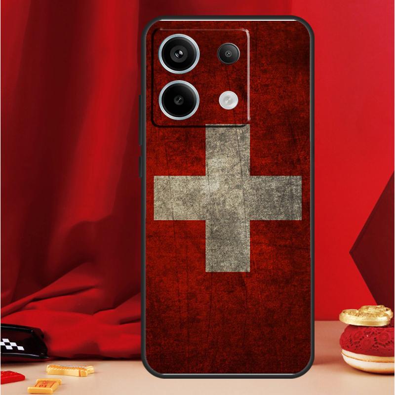 Switzerland Swiss Flag Case For Xiaomi Redmi Note 9 10 11 12 13 Pro Plus 9S 10S 11S 12S Redmi 12 10C 9C 13C Coque
