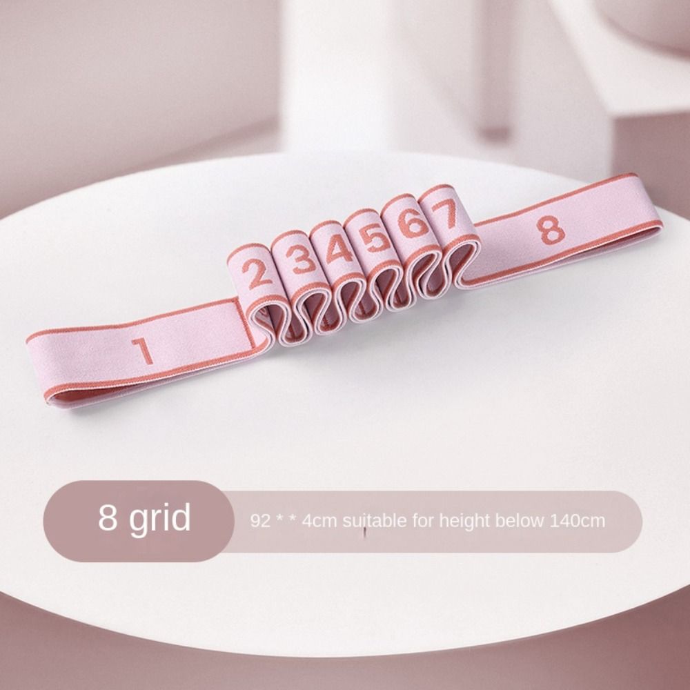

Yoga Training Yoga Resistance Band 8/10/12 Grid Auxiliary Stretching Belt Loop Yoga Pilates Pink-8 grid