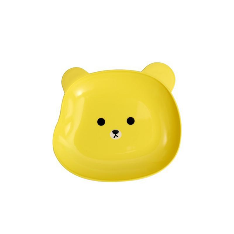 Cute Bear Snack Plate Able Bone Spitting Plate Multifunctional Anti Falling Food-Gradefruit Dry Plate Kitchen Tableware