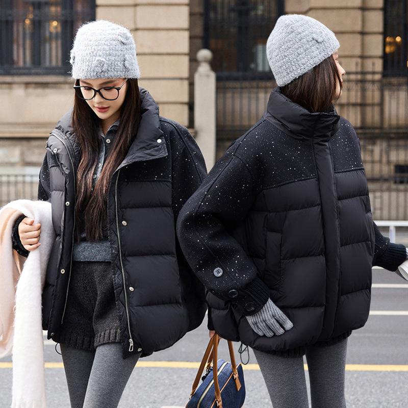 Stitching Cotton-padded Jacket Coat Women's Mid-length Thick Warm Jacket