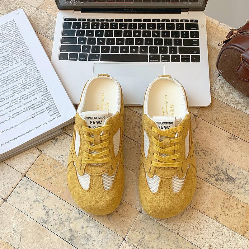 Inner Height Increase German Training Shoes Women's Bag Head Half Slippers Summer Wear 2025 Summer New Lazy One-pedal Women's Shoes