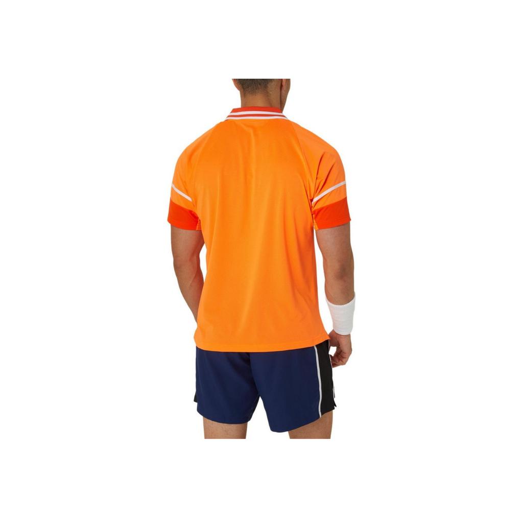 Asics Color Block Raglan Sleeve Short Sleeve Polo Shirt Men Tops Orange 2041A283-800