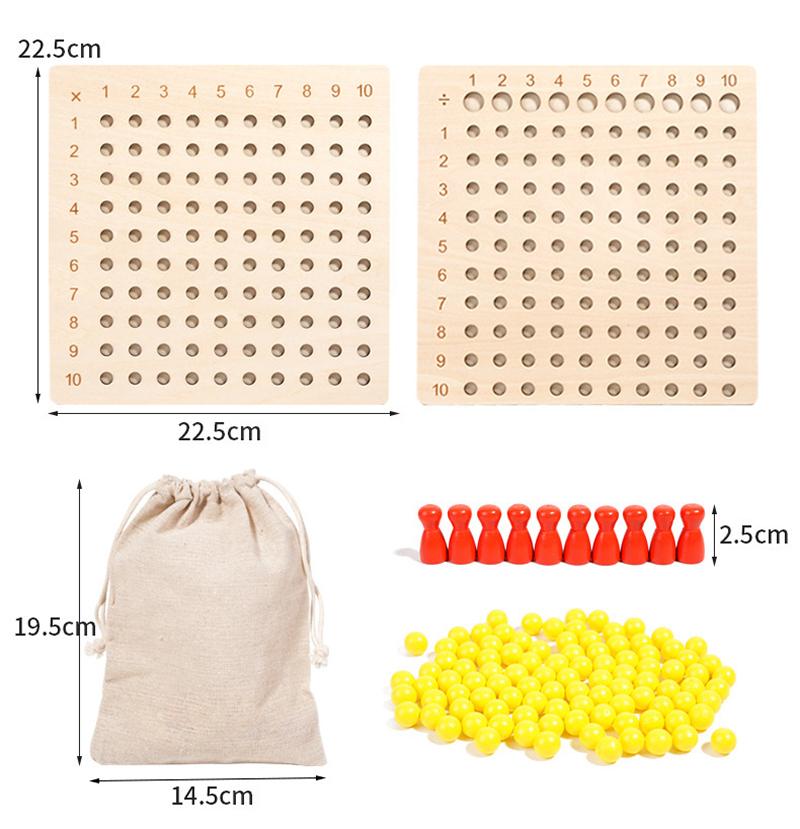 Montessori 99 Multiplication Board  Maths Teaching Aids Multiplication and Division Board Early Education Children's Puzzle Toys