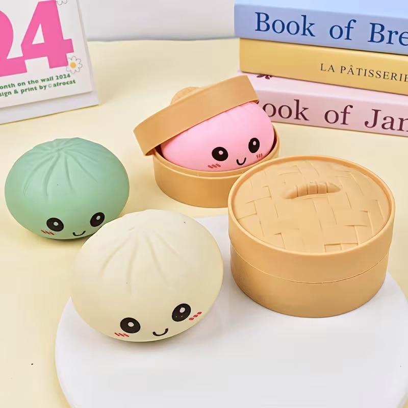 Squishy Spitze Bao/Knödel Kawaii Stressabbau Spielzeug, Mehrfarbig Weiches Material Wiederverwendbar Geschenk für Kinder und Erwachsene Sammlerstück mit Box