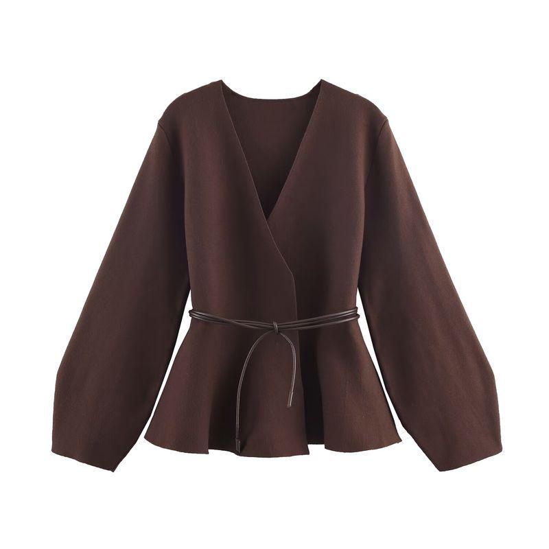 Kaslead New Women Clothes Western Style Versitile Fashion With Belt Knitted Outerwear 9598252 717