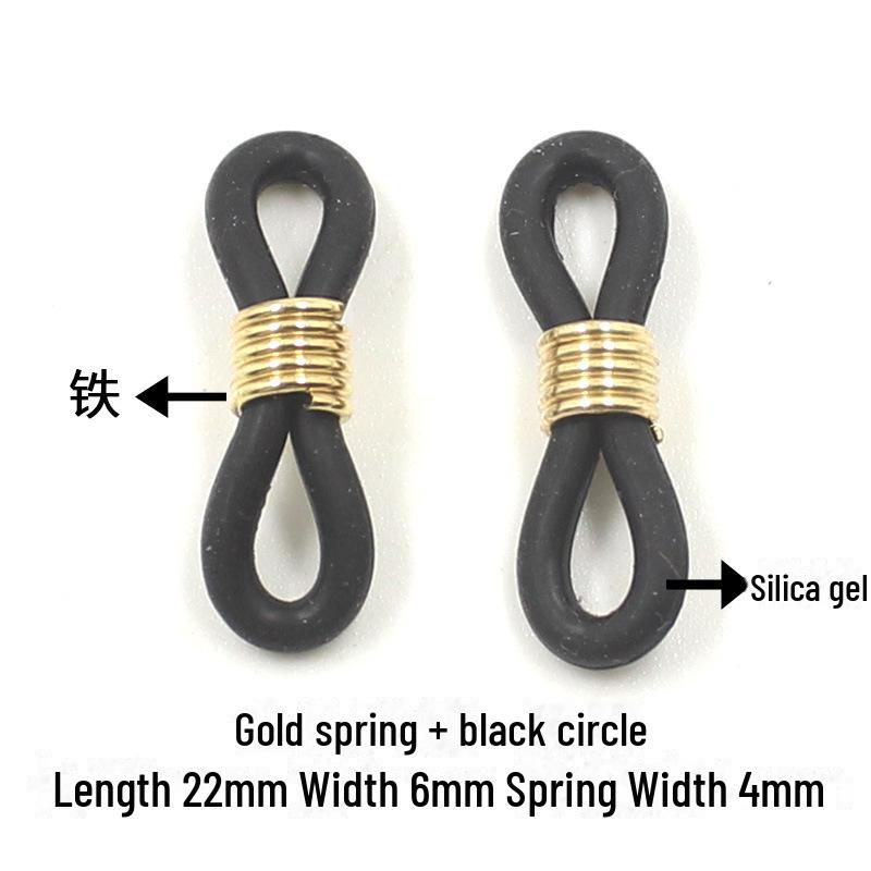 Frânghie de gât pentru ochelari din silicon antiderapant cu cataramă aurie/argintie