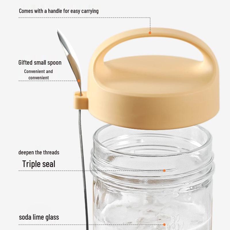 Minimalist Breakfast Glass Cup for Oats, Yogurt, Milk, or Salad