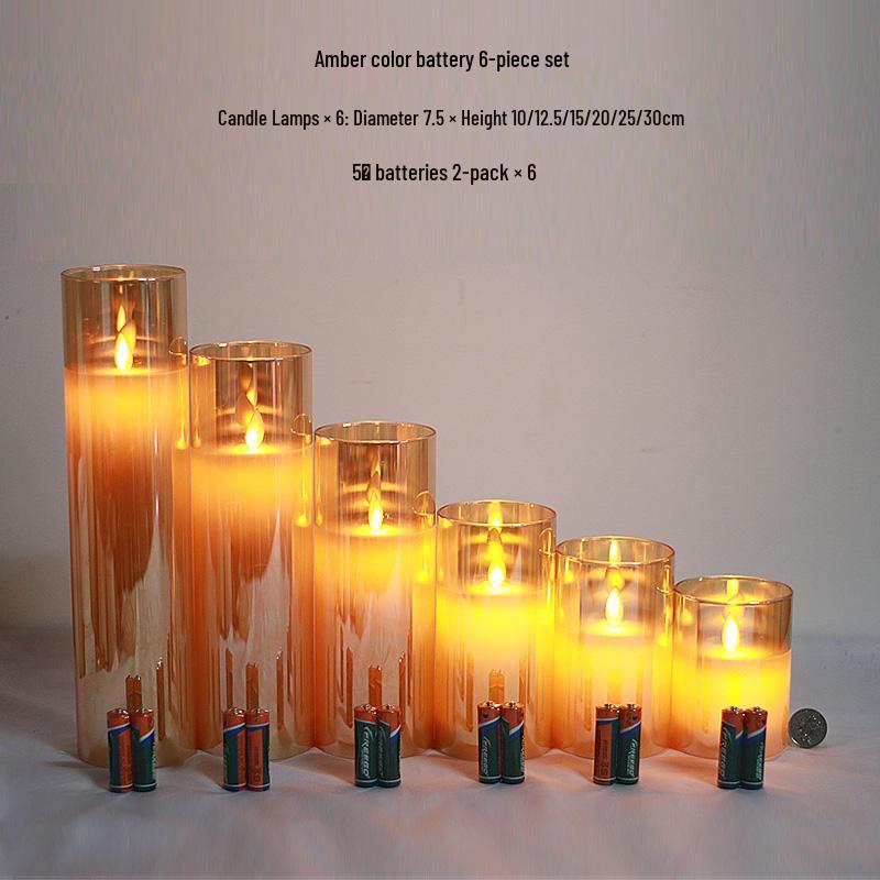 Remote-Controlled LED Glass Candle Lamp with Flickering Flame - Ideal for Romantic Home Decor and Weddings