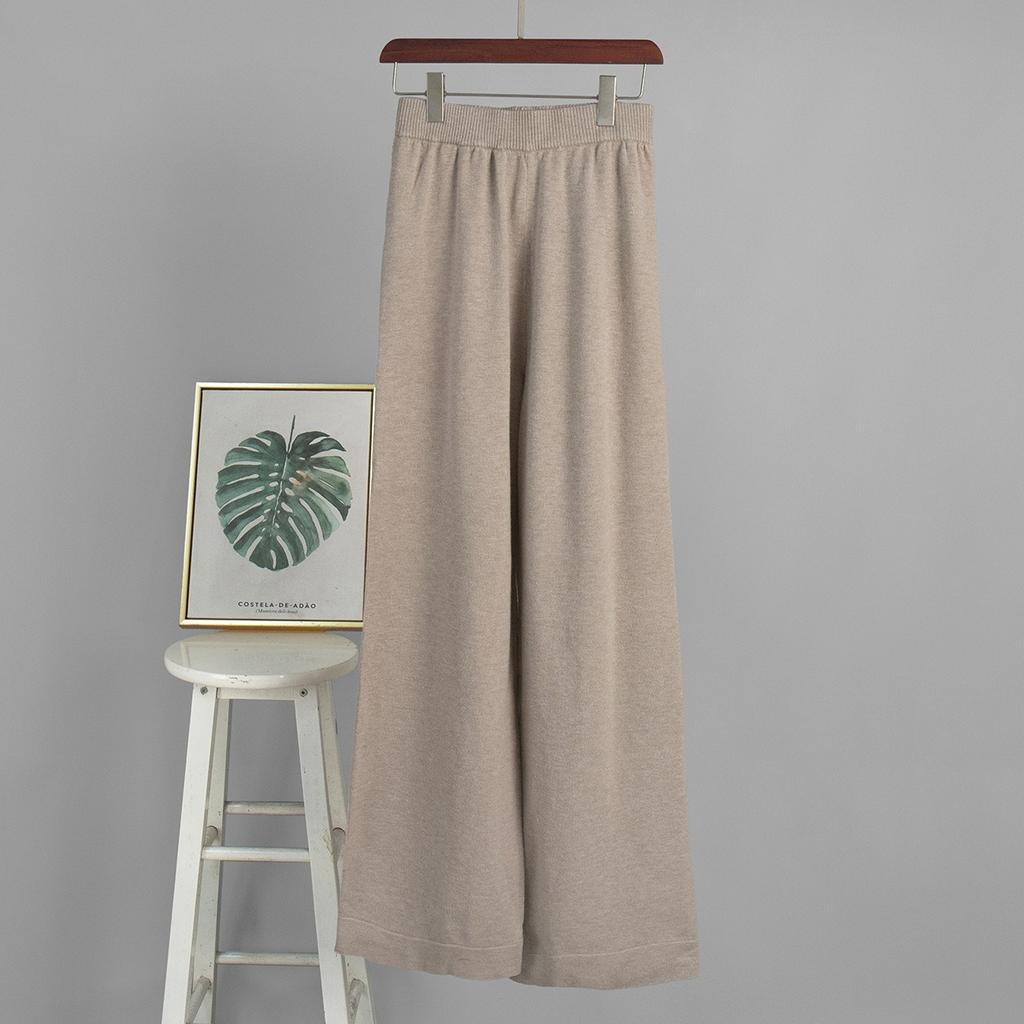 Fall Winter Women's 2 Piece Knit Set Zip Up Cardigan + Wide Leg Pants Casual Outfit