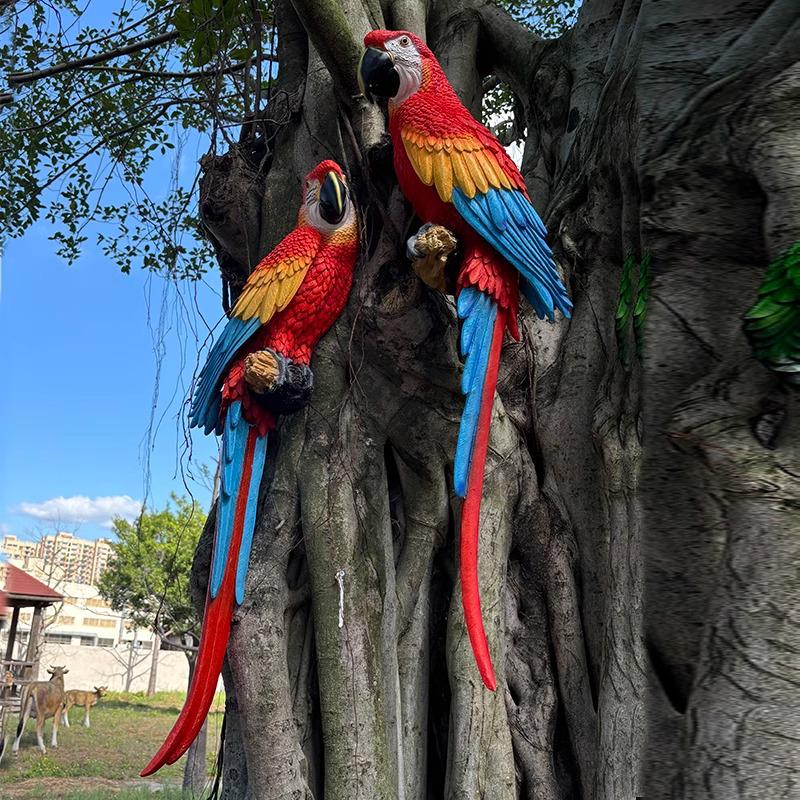 Creative Resin Macaw Cockatoo Small Bird Wall Hanging Ornament