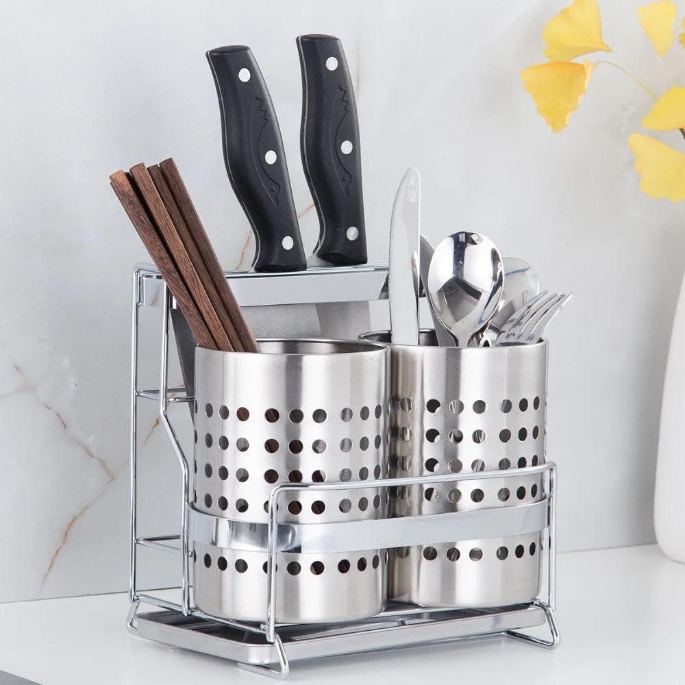 Rust-proof Cutlery Holder Well-ventilated Cutlery Basket Dinnerware Organizer  Kitchen Accessories