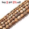 1strand/lot 4/6/8/10mm Dull Matte Natural Mineral Picture Stone Round Loose Spacer Bead For Bracelet Jewelry Makings Supplies
