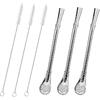 Bombilla Mate Yerba, 2 Pack Bombilla Yerba Mate Straw Filter, 2 In 1 Metal Straws Reble 304 Food-Grade Short Stainless Steel Straws Spoon Straw 6.2