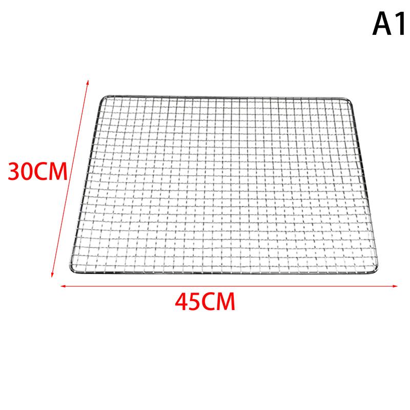 304 Stainless Steel Rectangle Square Bbq Net Mesh Grill Nonstick Baking Mat Outdoor Camping Barbecue Grilling Part Grates