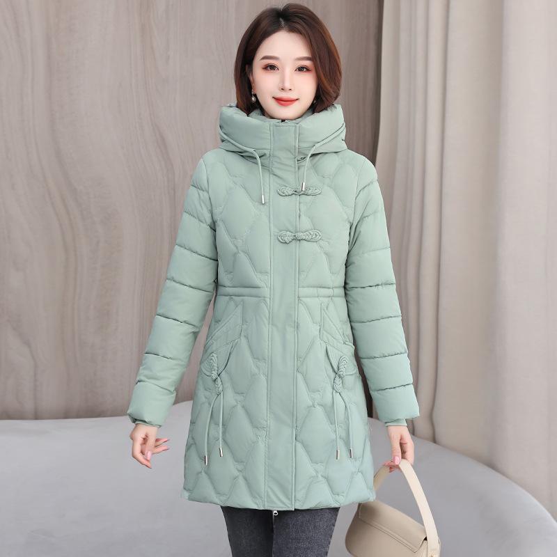 2025 cotton clothes for women winter medium and long new loose cotton-padded jacket thick cotton-padded coat