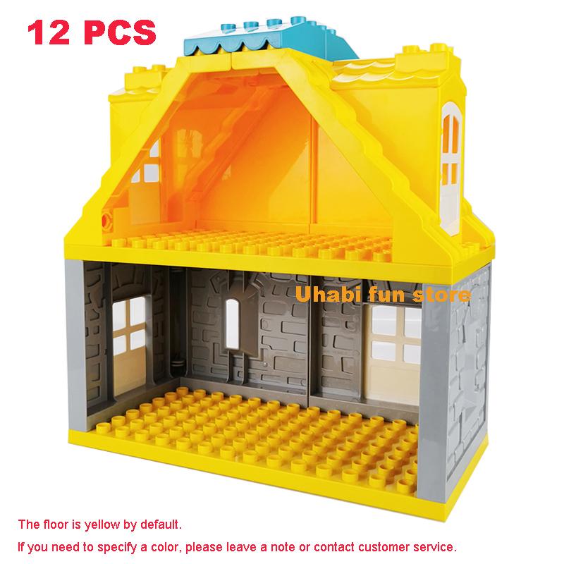 Big Building Blocks House Architecture Window Wall Roof Furniture Series Scene Accessories Assembly Children's Educational Toys