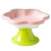 High Foot Ceramic Cat Bowl with Flower Shape Designs for Comfortable Eating and Spill Prevention Cats Feeding Bowl