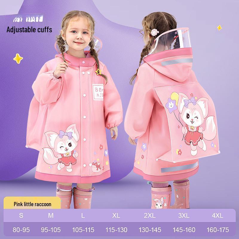 Детский плащ-пончо Bemei из ЭВА - Новый стиль для девочек, с местом для школьного рюкзака, цельный для детского сада и школы XXL