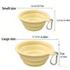 Portable Pet Folding Bowl with Carabiner Food Grade Silicone for Dogs Cats Outdoor Travel Walking Feeding Water Drinking Bowl
