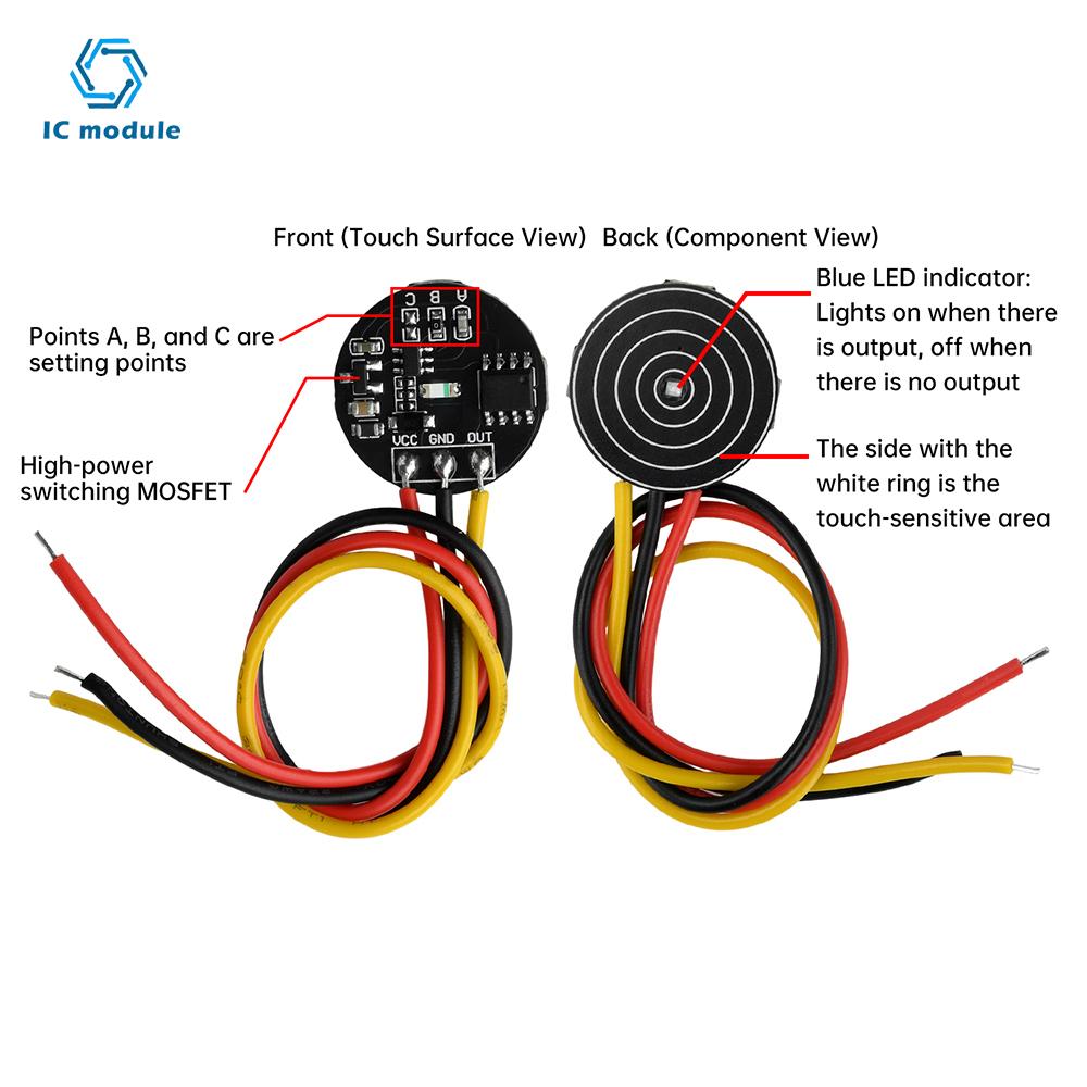 DC3-24V Momentary/Latching Touch Switch Sensor Module Capacitive Switch Supports 10A Controllable Current