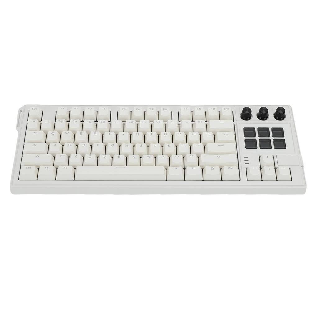 USB Wired Mechanical Keyboard 75 78 Key Layout 6 LCD Programmable Keys Red RGB Backlit Hot Swap Keyboard for PC Gaming