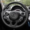 Car Sticker For Benz Smart 453 Fortwo 2016- Carbon Fiber Steering Wheel Decoration Cover Trim Car Accessories